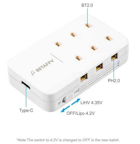 BetaFPV 6 Port 1S Charger & Adapter (US) – Tiny Whoop