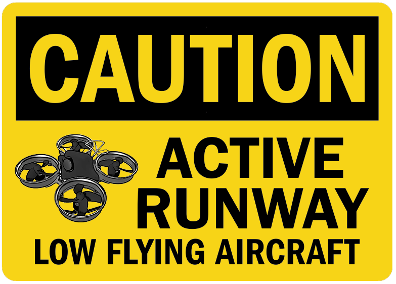 Caution Active Runway Sticker