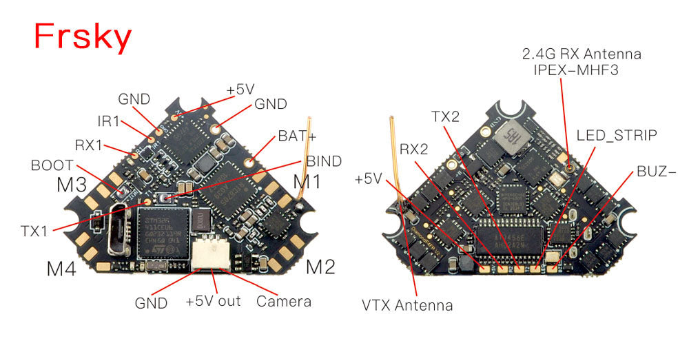 Happymodel DiamondF4 ELRS/FRSKY AIO 5-IN-1 Flight controller built-in OPENVTX ESC OSD Receiver