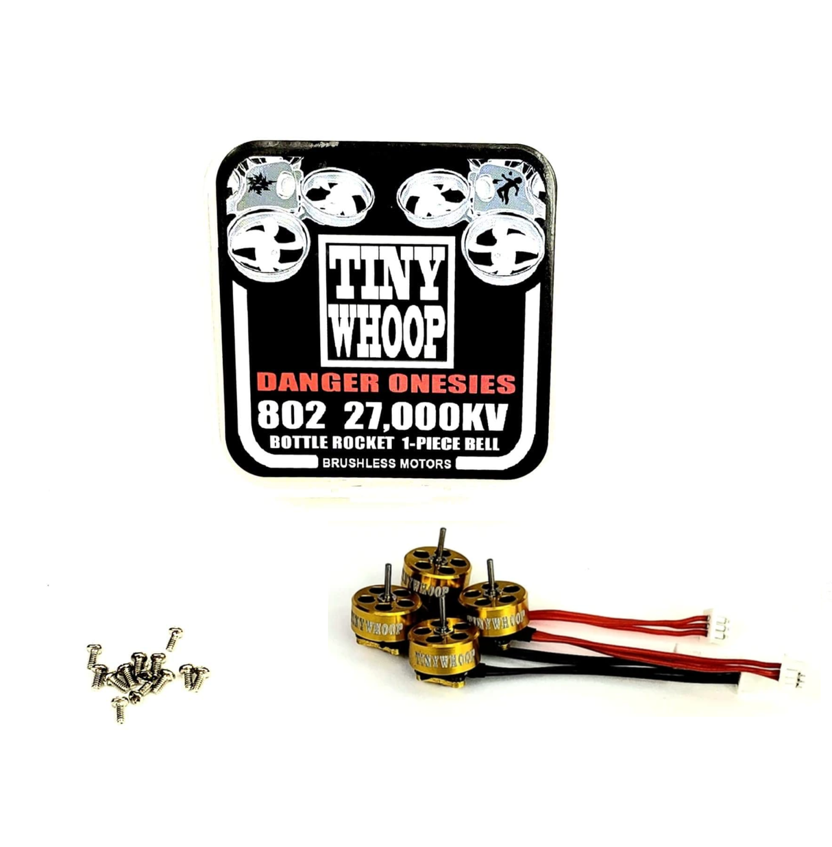 802 27000kv Tiny Whoop DANGER Onesies Brushless Motors - Bottle Rockets